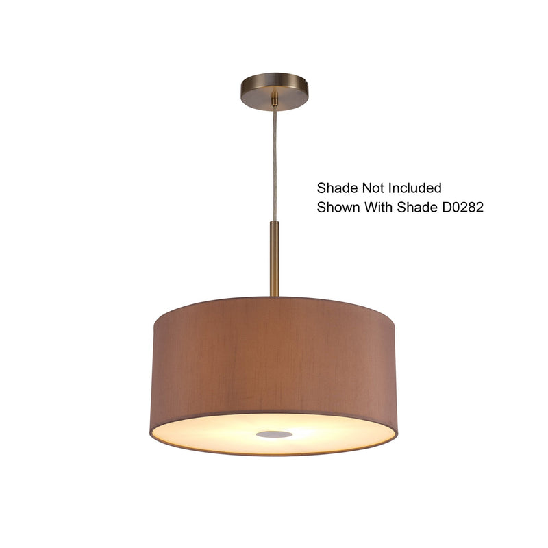 Deco Baymont Satin Nickel 1 Light E27 Universal 3m Single Pendant, Suitable For A Vast Selection Of Shades • D0335