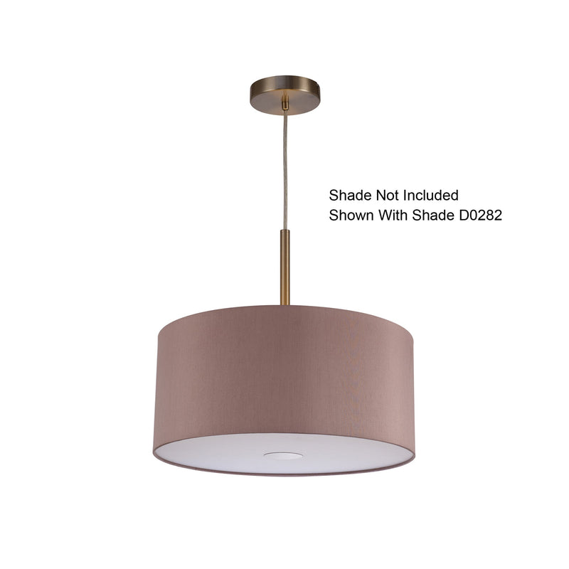 Deco Baymont Satin Nickel 1 Light E27 Universal 3m Single Pendant, Suitable For A Vast Selection Of Shades • D0335