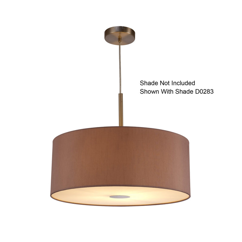 Deco Baymont Satin Nickel 1 Light E27 Universal 3m Single Pendant, Suitable For A Vast Selection Of Shades • D0335