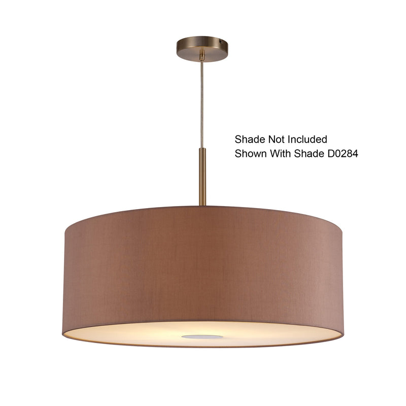 Deco Baymont Satin Nickel 1 Light E27 Universal 3m Single Pendant, Suitable For A Vast Selection Of Shades • D0335