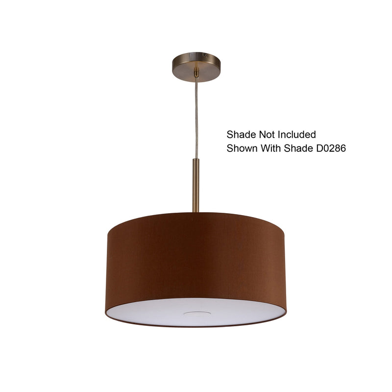 Deco Baymont Satin Nickel 1 Light E27 Universal 3m Single Pendant, Suitable For A Vast Selection Of Shades • D0335