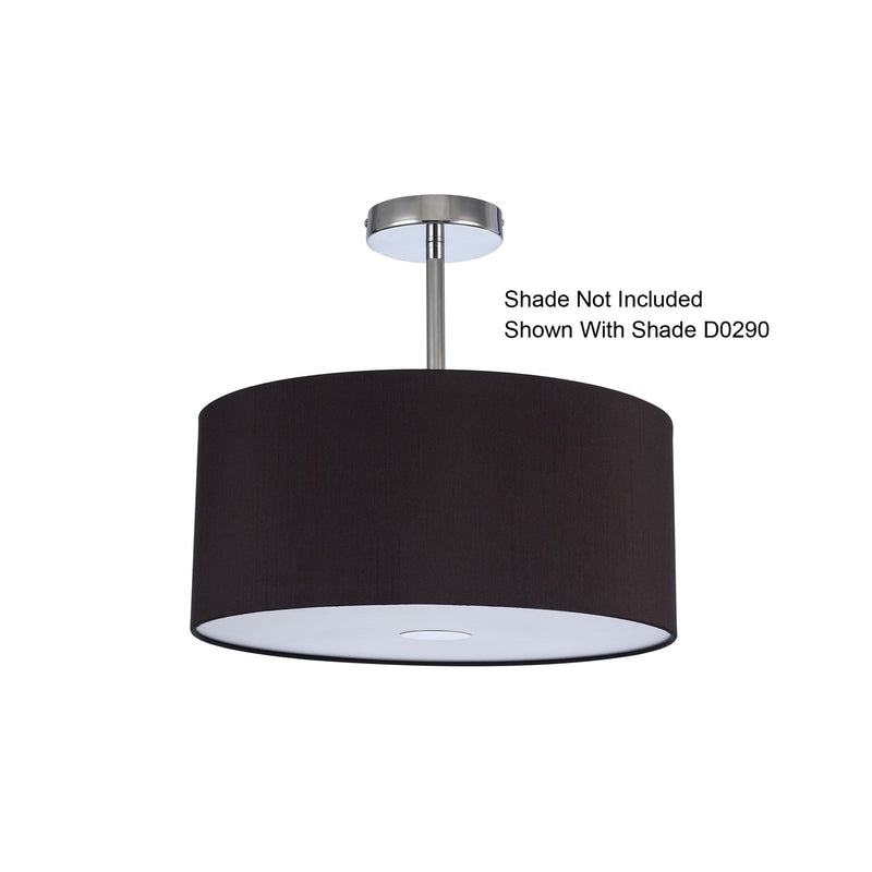 Deco Baymont Polished Chrome 3 Light E27 Universal Semi Ceiling Fixture, Suitable For A Vast Selection Of Shades • D0336