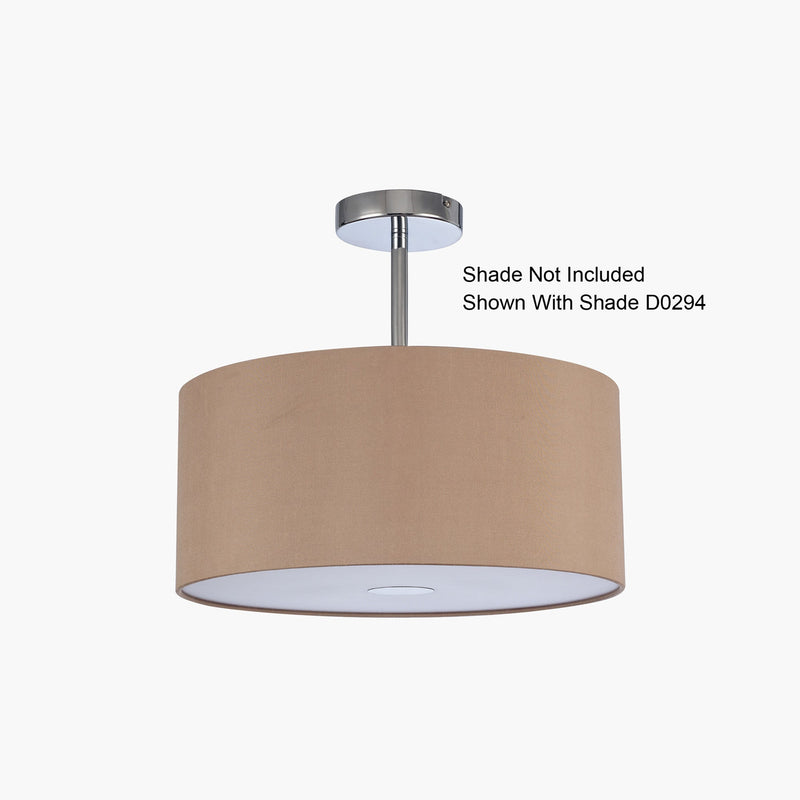 Deco Baymont Polished Chrome 3 Light E27 Universal Semi Ceiling Fixture, Suitable For A Vast Selection Of Shades • D0336