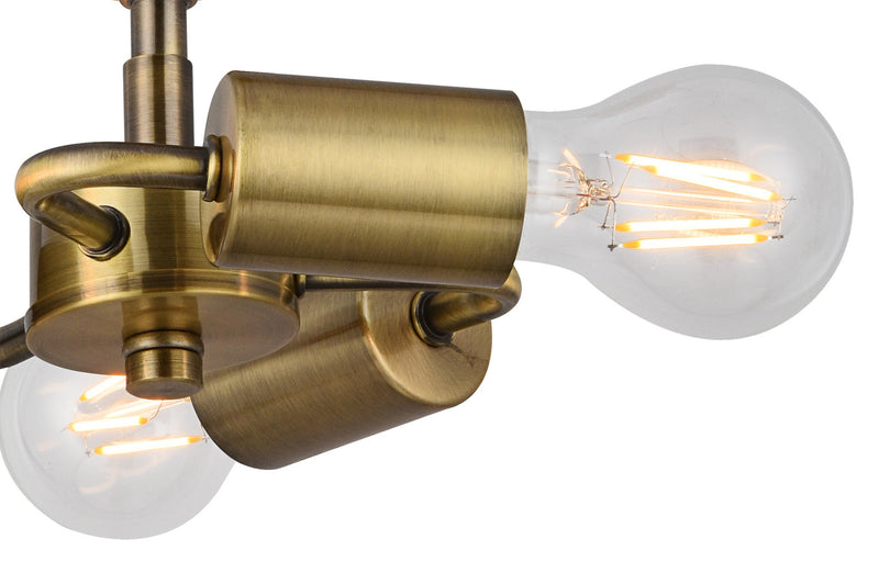 Deco Baymont Antique Brass 3 Light E27 Universal Semi Ceiling Fixture, Suitable For A Vast Selection Of Shades • D0337
