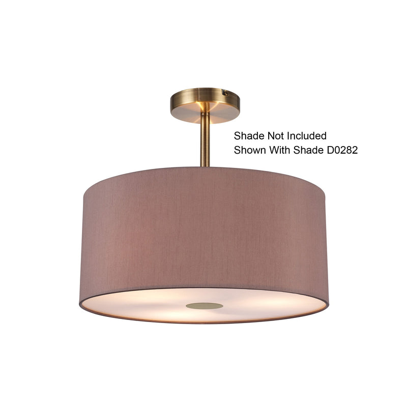 Deco Baymont Antique Brass 3 Light E27 Universal Semi Ceiling Fixture, Suitable For A Vast Selection Of Shades • D0337