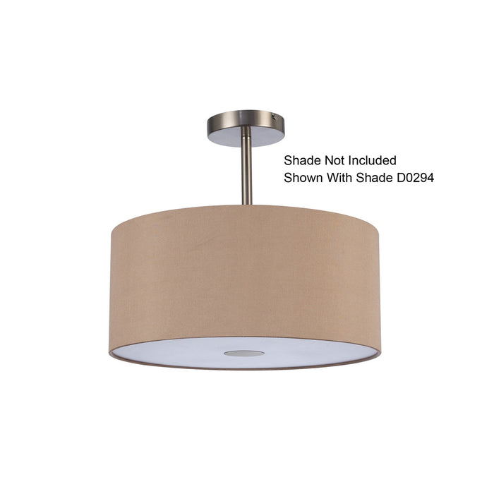 Deco Baymont Satin Nickel 3 Light E27 Universal Semi Ceiling Fixture, Suitable For A Vast Selection Of Shades • D0338