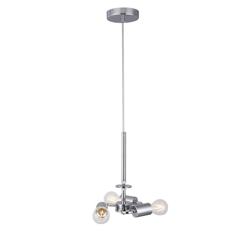 Deco Baymont Polished Chrome 3m 3 Light E27 Universal Single Pendant, Suitable For A Vast Selection Of Shades • D0339
