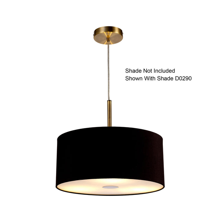 Deco Baymont Antique Brass 3m 3 Light E27 Universal Single Pendant, Suitable For A Vast Selection Of Shades • D0340