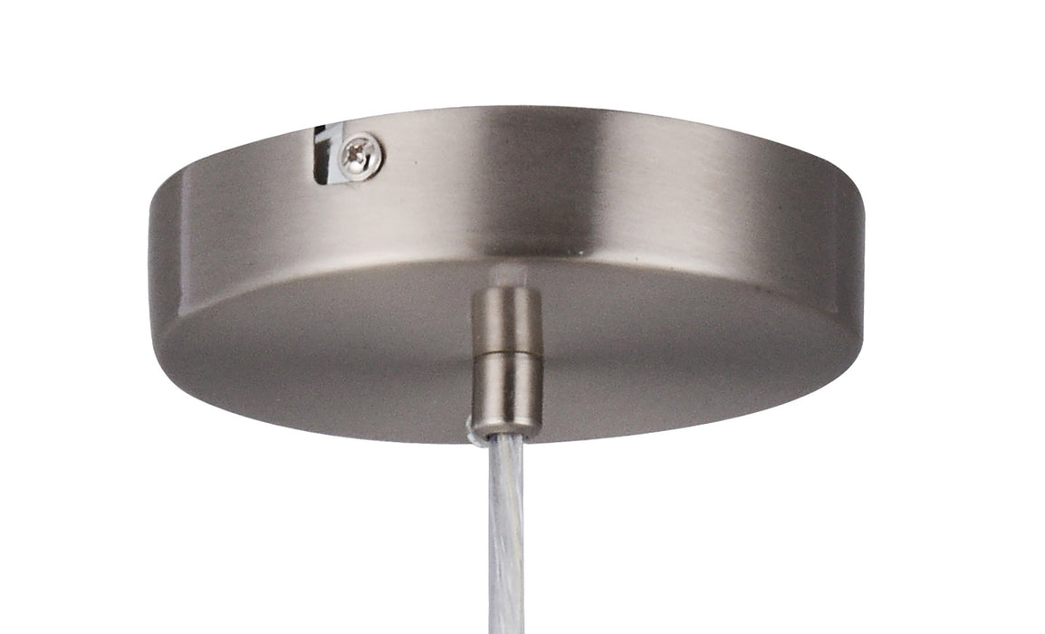 Deco Baymont Satin Nickel 3m 3 Light E27 Universal Single Pendant, Suitable For A Vast Selection Of Shades • D0341