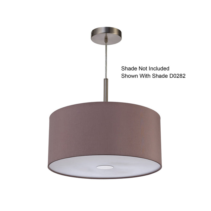 Deco Baymont Satin Nickel 3m 3 Light E27 Universal Single Pendant, Suitable For A Vast Selection Of Shades • D0341