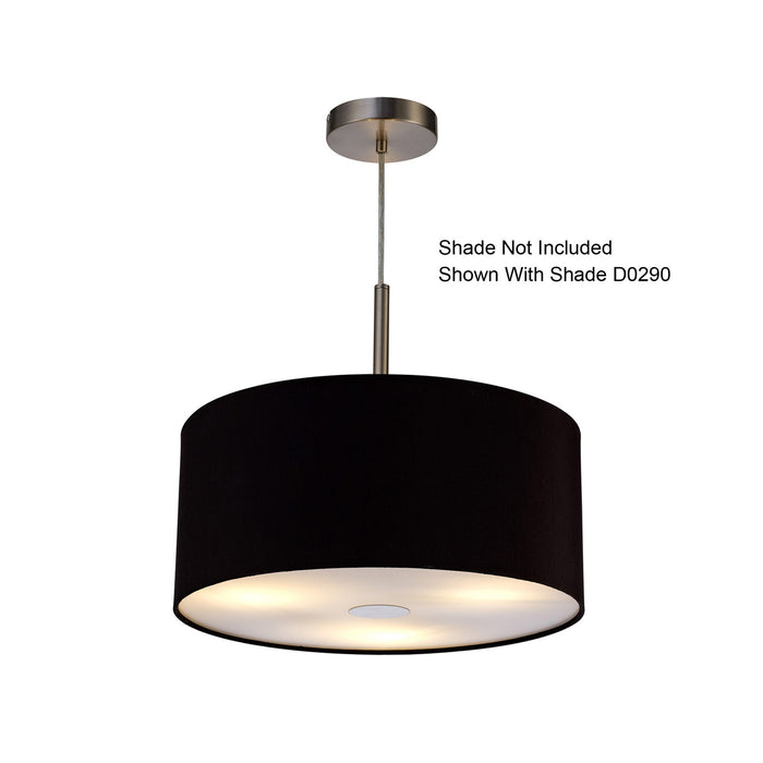 Deco Baymont Satin Nickel 3m 3 Light E27 Universal Single Pendant, Suitable For A Vast Selection Of Shades • D0341