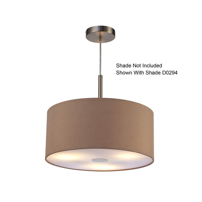 Deco Baymont Satin Nickel 3m 3 Light E27 Universal Single Pendant, Suitable For A Vast Selection Of Shades • D0341