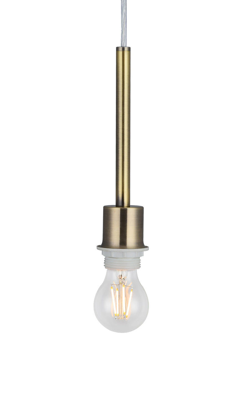 Deco Baymont Antique Brass 3 Light E27 Universal 3m Linear Pendant, Suitable For A Vast Selection Of Shades • D0343