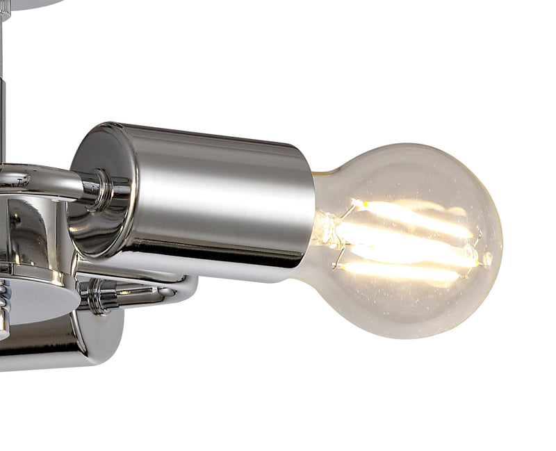 Deco Baymont Polished Chrome 3 Light E27 Universal Drop Flush Ceiling Fixture, Suitable For A Vast Selection Of Shades • D0505