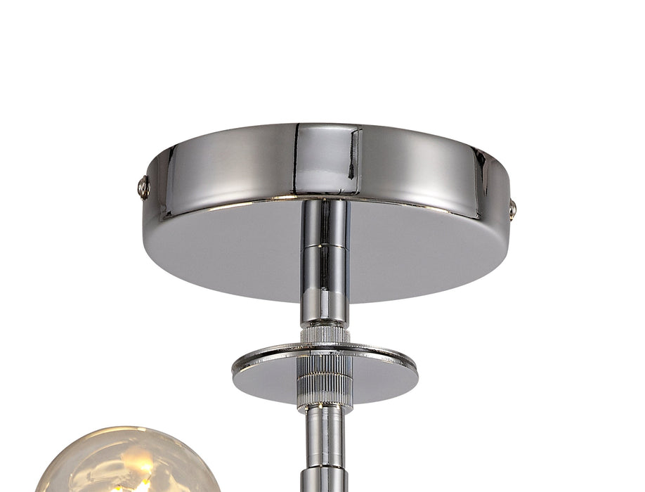 Deco Baymont Polished Chrome 3 Light E27 Universal Drop Flush Ceiling Fixture, Suitable For A Vast Selection Of Shades • D0505