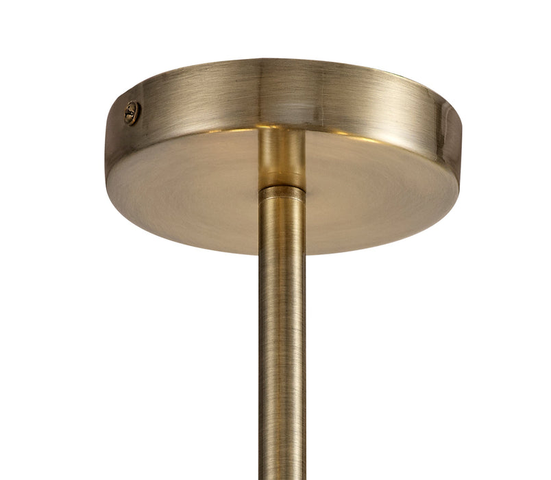 Deco Baymont Antique Brass 5 Light E27 Universal Semi Ceiling Fixture, Suitable For A Vast Selection Of Shades • D0507