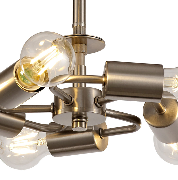 Deco Baymont Satin Nickel 5 Light E27 Universal Semi Ceiling Fixture, Suitable For A Vast Selection Of Shades • D0508