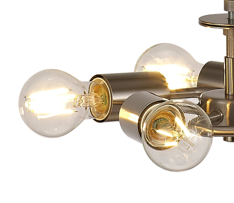 Deco Baymont Satin Nickel 3m 5 Light E27 Universal Single Pendant, Suitable For A Vast Selection Of Shades • D0511