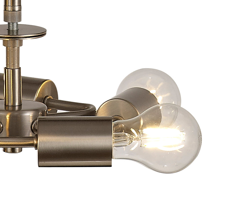 Deco Baymont Satin Nickel 3m 5 Light E27 Universal Single Pendant, Suitable For A Vast Selection Of Shades • D0511