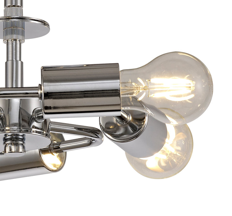 Deco Baymont Polished Chrome 5 Light E27 Universal Drop Flush Ceiling Fixture, Suitable For A Vast Selection Of Shades • D0512