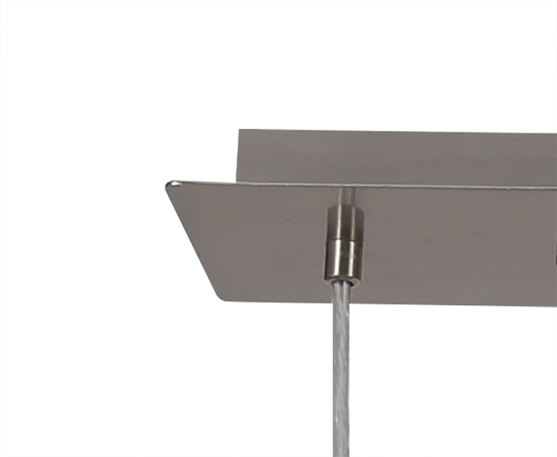 Deco Baymont Polished Chrome 3 Light E27 Universal 2m Linear Pendant, Suitable For A Vast Selection Of Shades • D0603