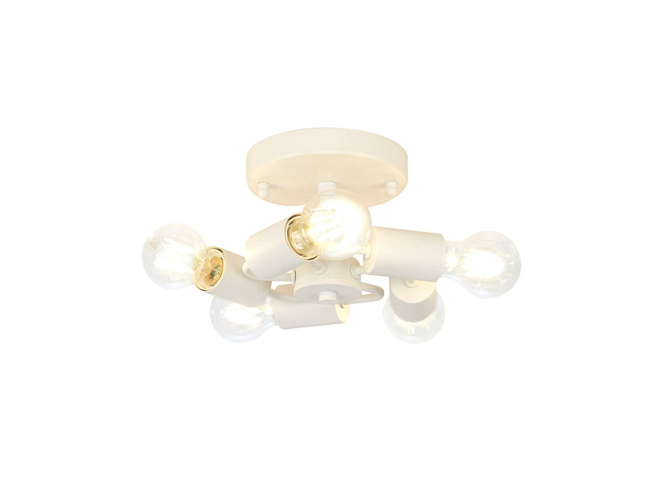 Deco Baymont White 5 Light E27 Universal Flush Ceiling Fixture, Suitable For A Vast Selection Of Shades • D0635