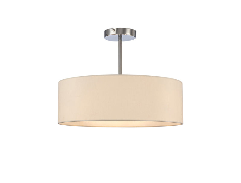 Deco Baymont Polished Chrome 3 Light E27 Universal Semi Ceiling Fixture, Suitable For A Vast Selection Of Shades • D0336