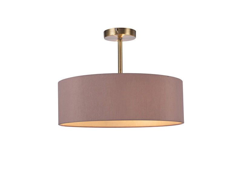 Deco Serena Round Cylinder, 450 x 150mm Dual Faux Silk Fabric Shade, Taupe/Halo Gold • D0316