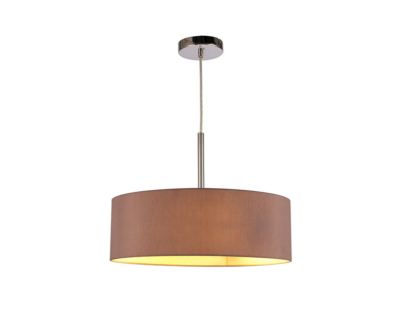 Deco Serena Round Cylinder, 450 x 150mm Dual Faux Silk Fabric Shade, Taupe/Halo Gold • D0316