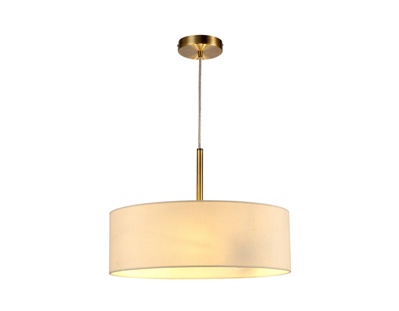 Deco Serena Round Cylinder, 450 x 150mm Faux Silk Fabric Shade, Ivory Pearl/White Laminate • D0310