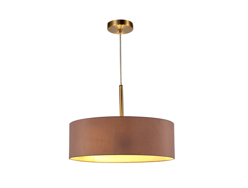 Deco Serena Round Cylinder, 450 x 150mm Dual Faux Silk Fabric Shade, Taupe/Halo Gold • D0316