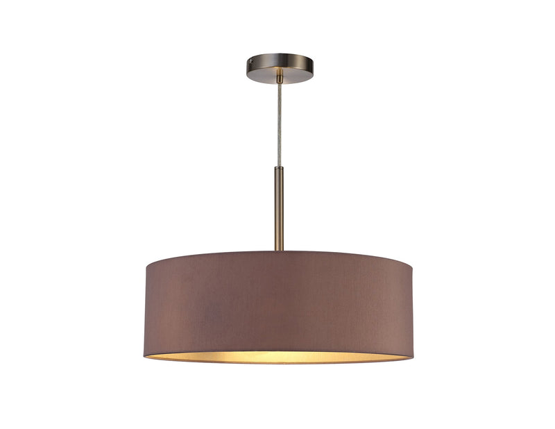 Deco Baymont Satin Nickel 3m 3 Light E27 Universal Single Pendant, Suitable For A Vast Selection Of Shades • D0341