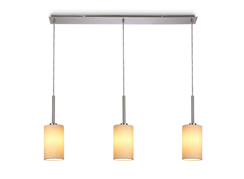 Deco Baymont Polished Chrome 3 Light E27 Universal 3m Linear Pendant, Suitable For A Vast Selection Of Shades • D0342
