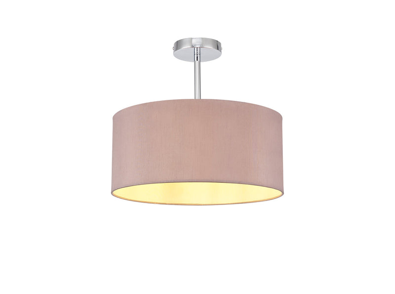 Deco Sigma Round Cylinder, 400 x 180mm Dual Faux Silk Fabric Shade, Taupe/Halo Gold • D0282
