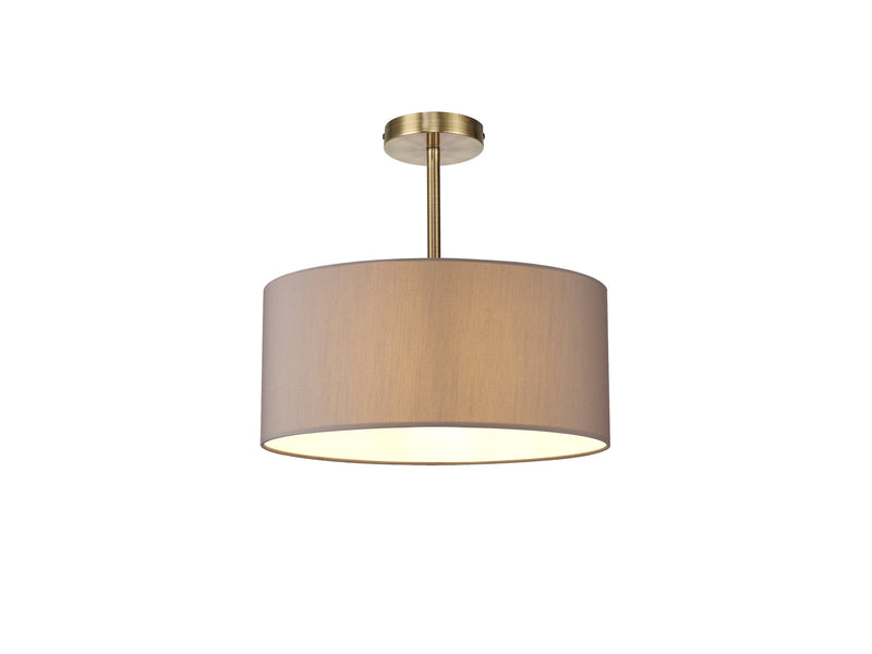 Deco Sigma Round Cylinder, 400 x 180mm Faux Silk Fabric Shade, Grey/White Laminate • D0055