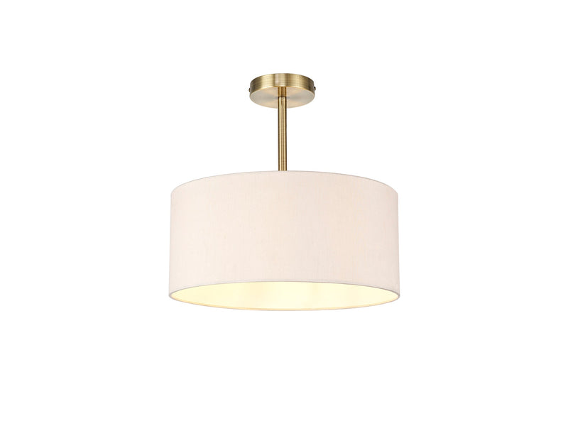 Deco Sigma Round Cylinder, 400 x 180mm Dual Faux Silk Fabric Shade, Nude Beige/Moonlight • D0278