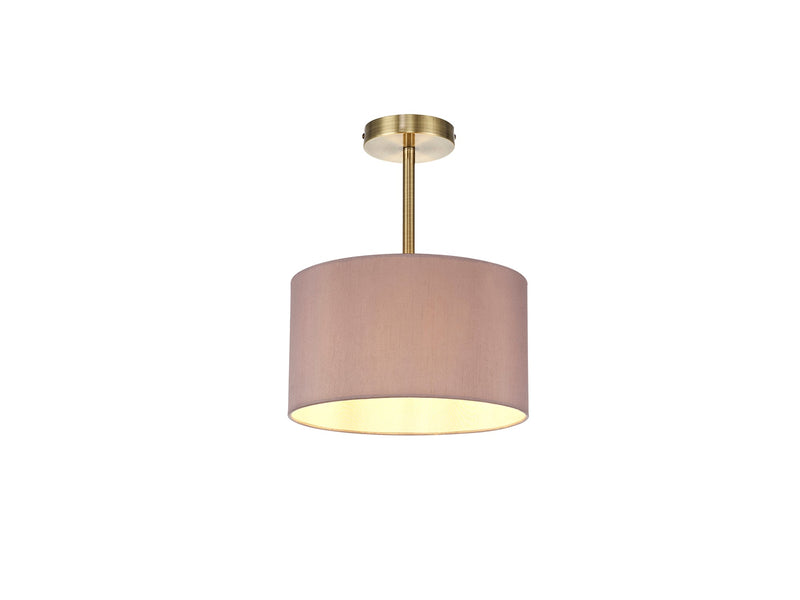 Deco Sigma Round Cylinder, 300 x 170mm Dual Faux Silk Fabric Shade, Taupe/Halo Gold • D0281