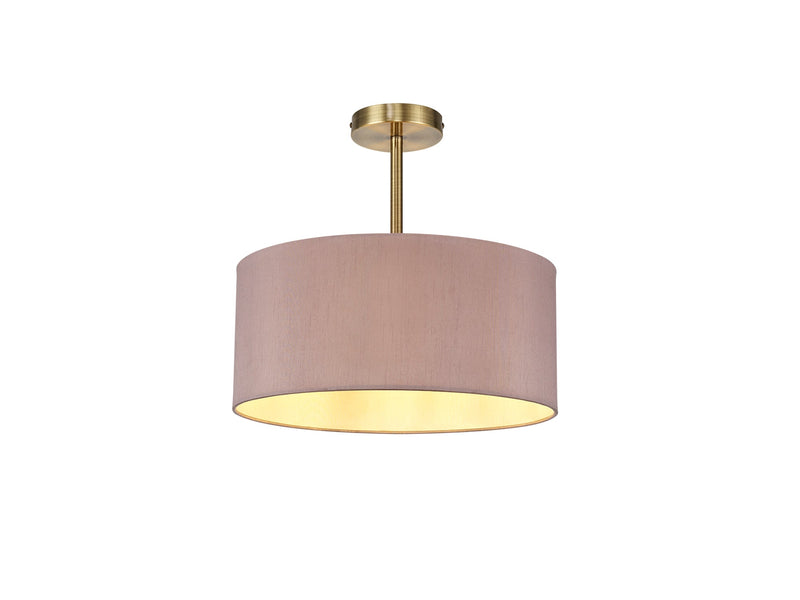 Deco Sigma Round Cylinder, 400 x 180mm Dual Faux Silk Fabric Shade, Taupe/Halo Gold • D0282