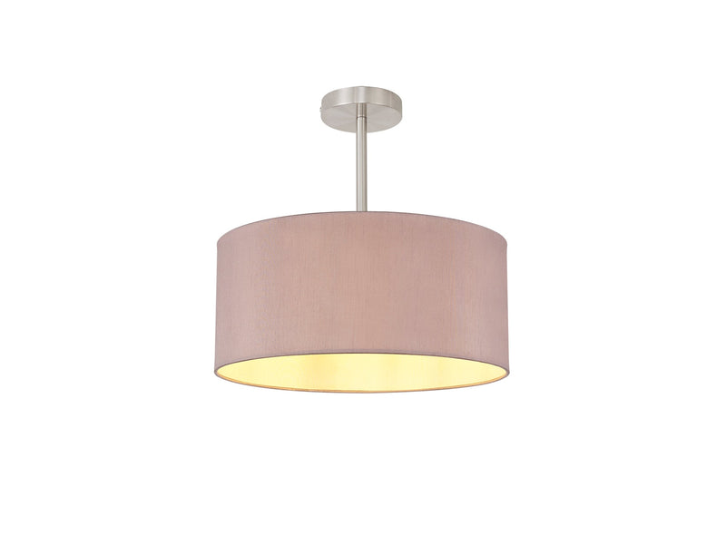 Deco Sigma Round Cylinder, 400 x 180mm Dual Faux Silk Fabric Shade, Taupe/Halo Gold • D0282