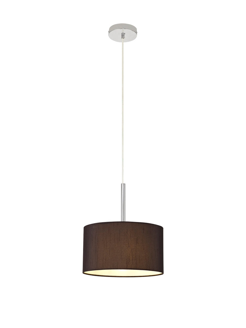 Deco Sigma Round Cylinder, 300 x 170mm Faux Silk Fabric Shade, Black/White Laminate • D0047