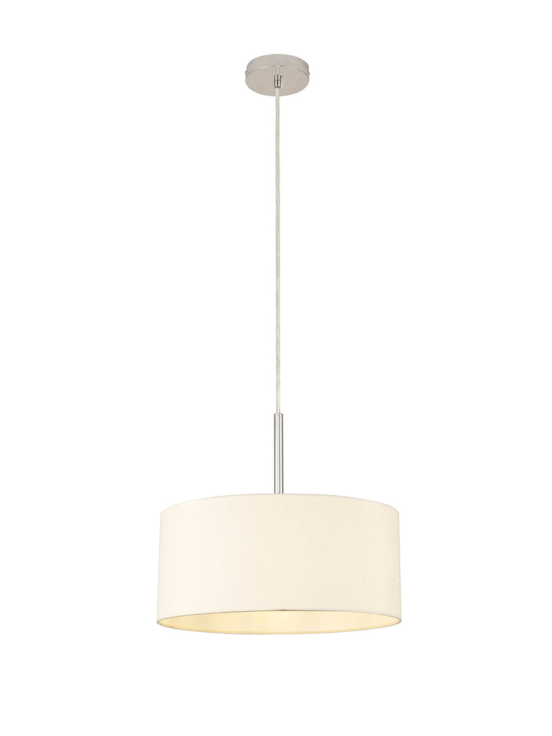 Deco Sigma Round Cylinder, 400 x 180mm Faux Silk Fabric Shade, Ivory Pearl/White Laminate • D0274