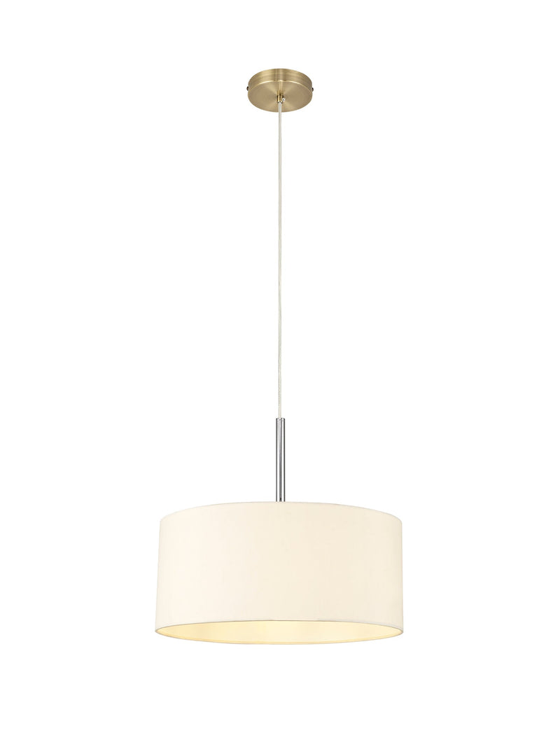 Deco Sigma Round Cylinder, 400 x 180mm Faux Silk Fabric Shade, Ivory Pearl/White Laminate • D0274