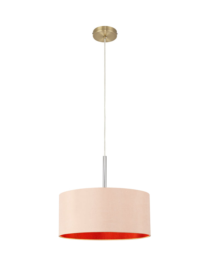 Deco Sigma Round Cylinder, 400 x 180mm Dual Faux Silk Fabric Shade, Antique Gold/Ruby • D0294