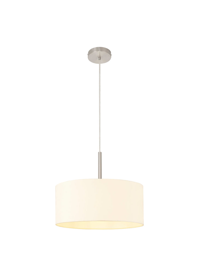 Deco Sigma Round Cylinder, 400 x 180mm Faux Silk Fabric Shade, Ivory Pearl/White Laminate • D0274
