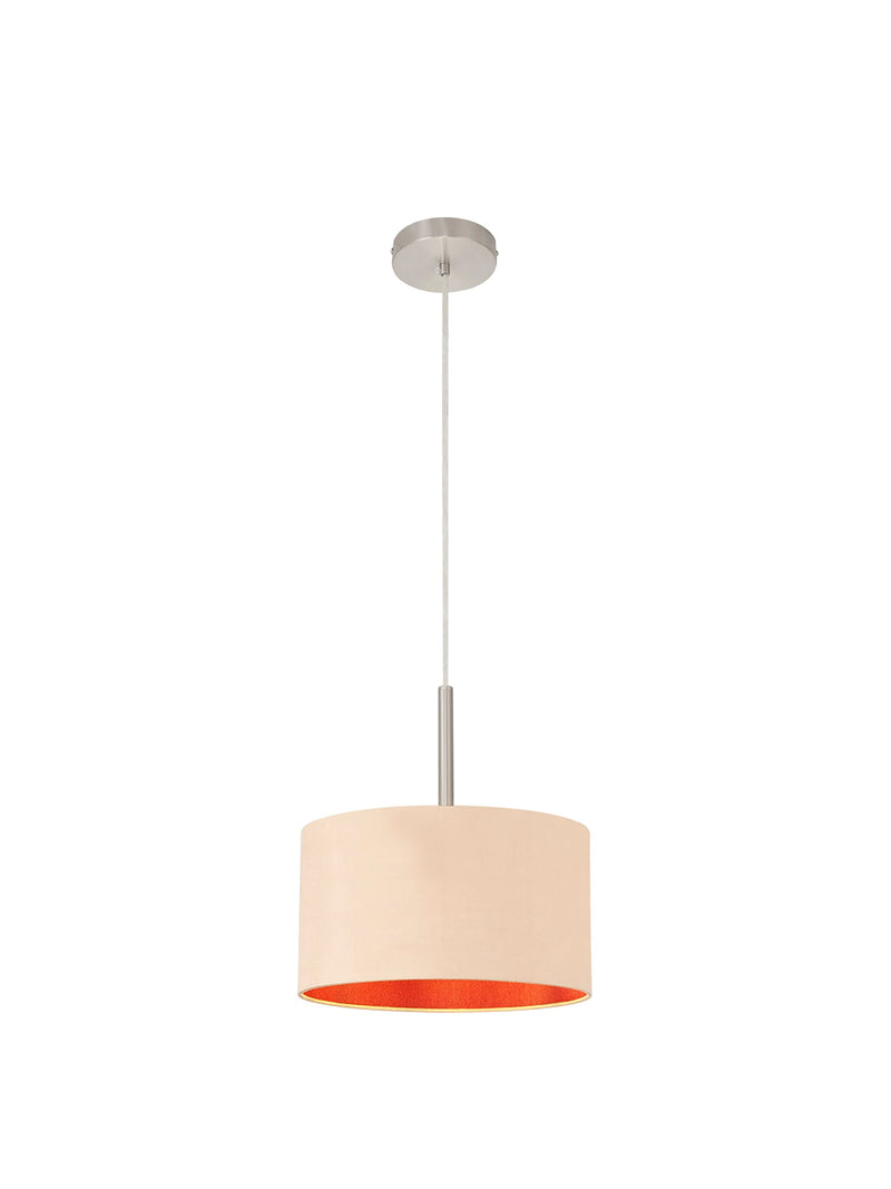 Deco Sigma Round Cylinder, 300 x 170mm Dual Faux Silk Fabric Shade, Antique Gold/Ruby • D0293