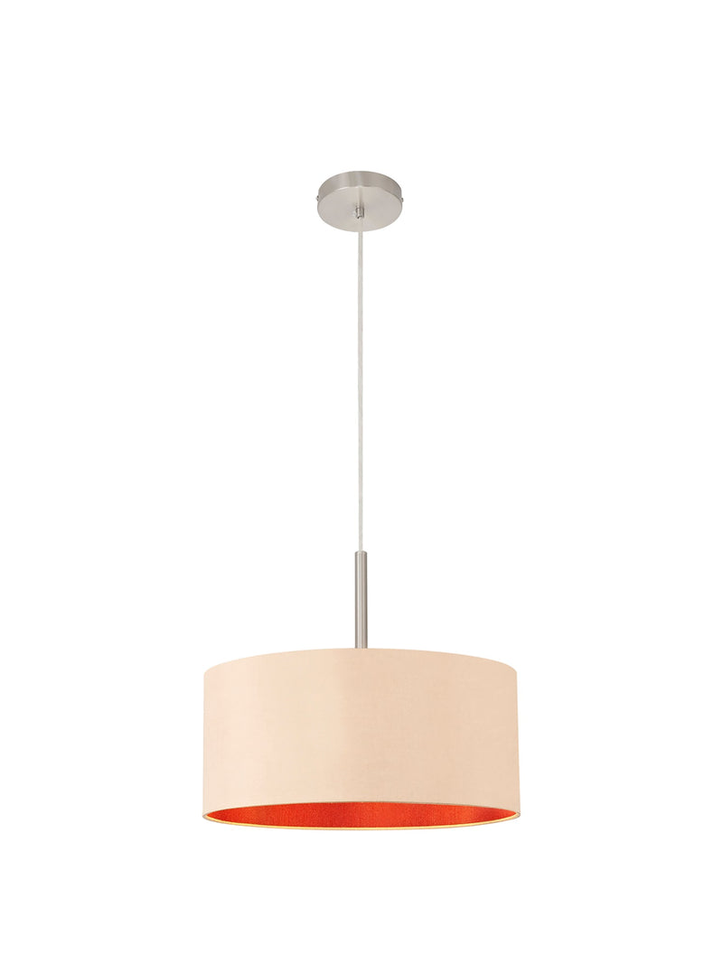 Deco Sigma Round Cylinder, 400 x 180mm Dual Faux Silk Fabric Shade, Antique Gold/Ruby • D0294