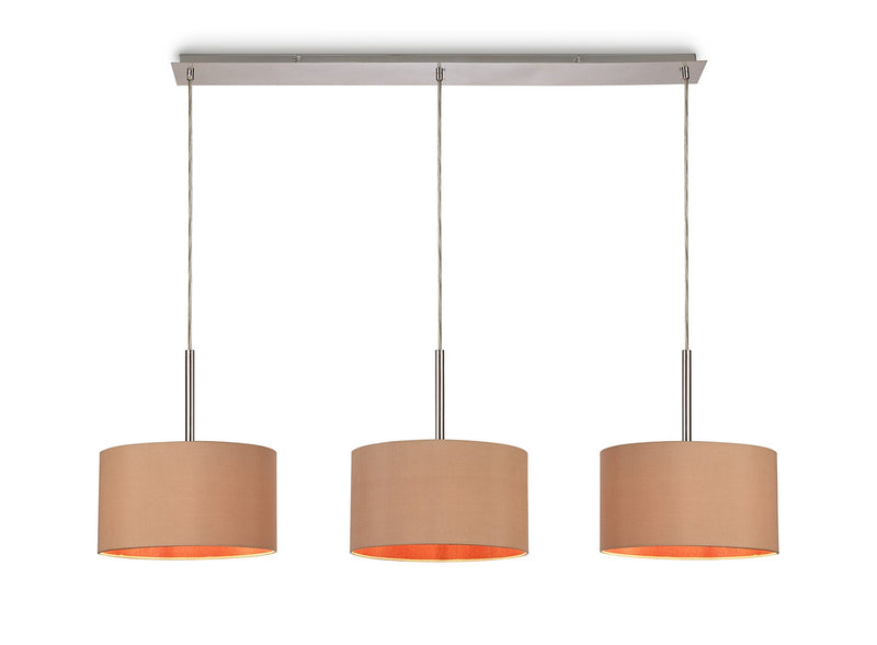 Deco Sigma Round Cylinder, 300 x 170mm Dual Faux Silk Fabric Shade, Antique Gold/Ruby • D0293