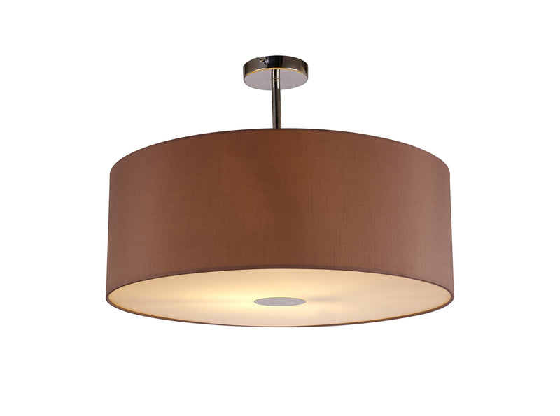 Deco Sigma Round Cylinder, 600 x 220mm Dual Faux Silk Fabric Shade, Taupe/Halo Gold • D0284