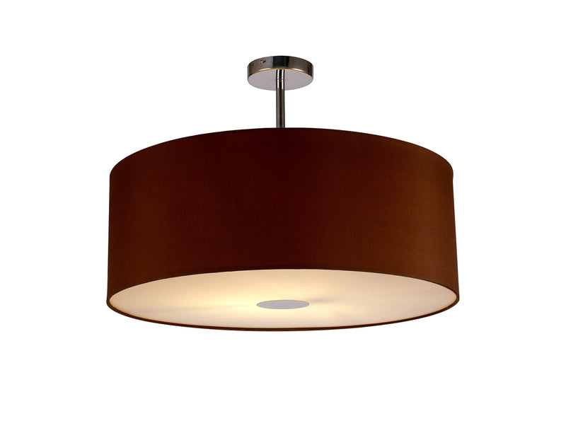 Deco Sigma Round Cylinder, 600 x 220mm Dual Faux Silk Fabric Shade, Raw Cocoa/Grecian Bronze • D0288