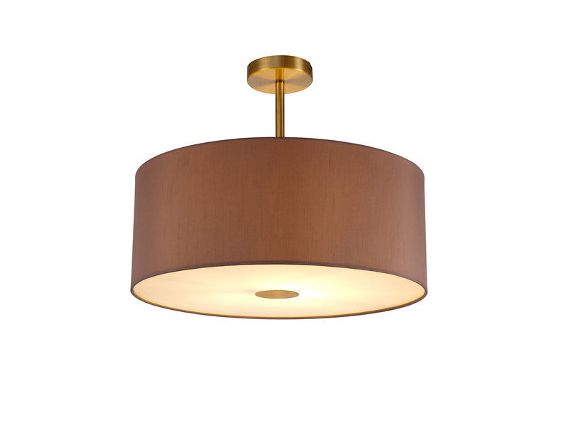 Deco Sigma Round Cylinder, 500 x 200mm Dual Faux Silk Fabric Shade, Taupe/Halo Gold • D0283